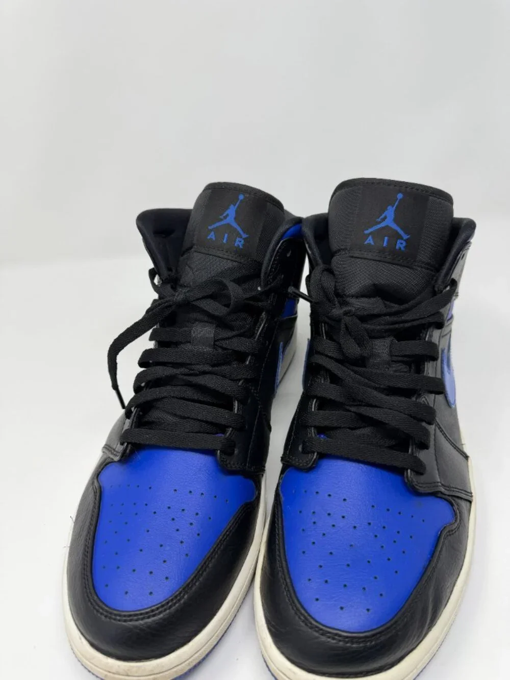 Nike Air Jordan 1 Mid Black Hyper Royal Size 13 (554724-058)